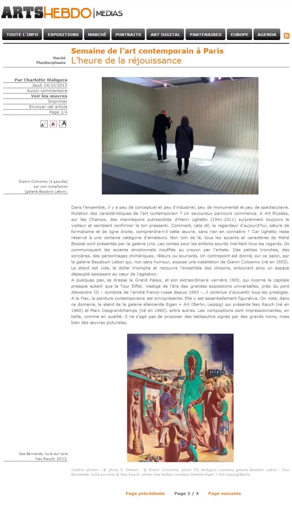 Art Elysees 2013 : Art Hebdo Media