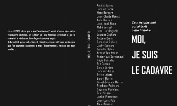 Ouvrage collective Le réalgar : Moi, je suis le cadavre